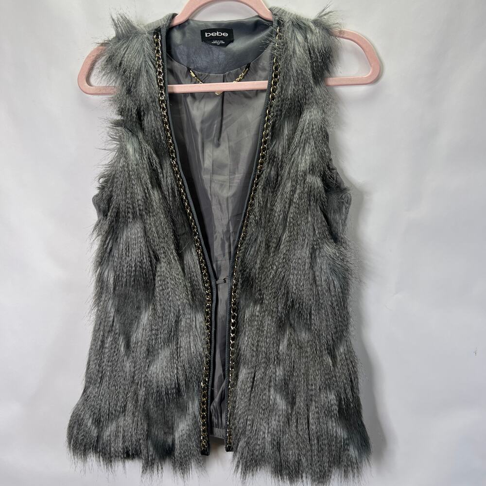 BEBE Faux Fur Vest Size S